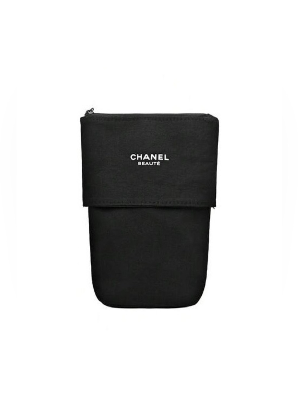 LIKE NEW CHANEL BEAUTE Expandable Cosmetic Makeup Brush Pouch in Black